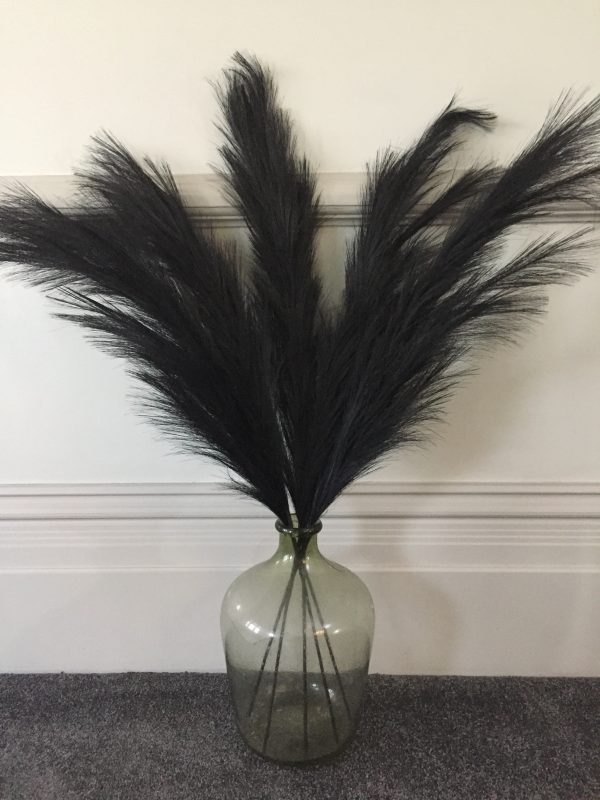 Faux Large Black Pampas Grass Stems